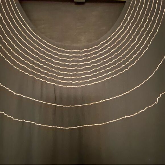 Lucky Brand boho Y2K black 100% viscose sleeveless blouse top romantic goth -M - Picture 4 of 11